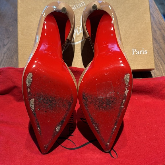 Christian Louboutin Iriza 100 Nude Patent 41 WORN TWICE! - Picture 3 of 8